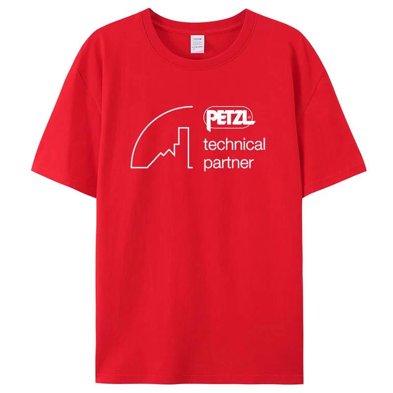

New Summer Mens TShirt Casual PETZL Printed Soft and Breathable Short Sleeve Comfortable Streetwear Casual Clothes Top S