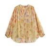 Jnleaog Autumn New Women's Clothing Fashion Style French Style Design Fashion Casual Style Print Fluffy Shirt