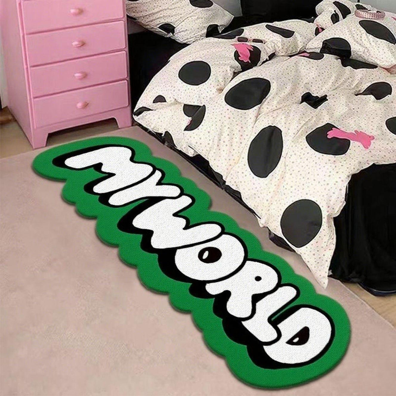 Mijn Wereld Woonkamer Decoratie Creatief Tapijt Onregelmatige Vloerkleden voor Slaapkamer Dikke Pluche Nachtkastje Vloermat Pluizig Zacht Lounge Tapijt 50x80CM