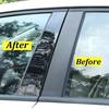 6pcs Window Pillar Post Molding Black Cover Door Trim For 2006-2011 Honda Civic