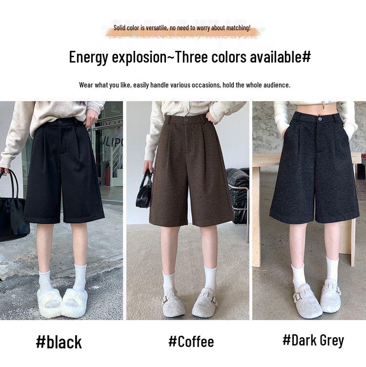 Women's High-Waist Wool Trousers: Autumn/Winter Wide-Leg, Mid-Length 2025