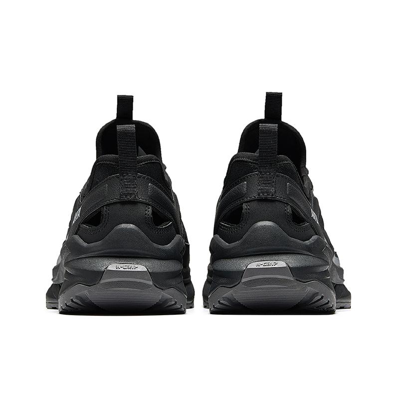 ANTA Men's TanJie Breathable Hollow Out Outdoor Hiking Sandals All Black 912528504-2