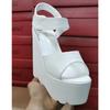 15CM Super High Heels Wedges Women Sandals 2025 Summer Thick Bottom Peep Toe Platform Female Sandals Sexy Party Dress Show Shoes