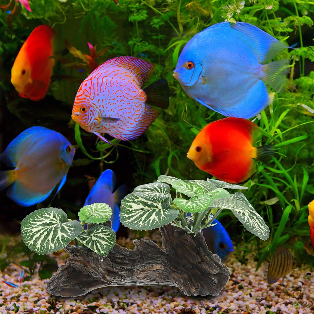 Realistic Reptile Plants Ornament for Terrarium Rainforest Plant Decor Artificial Plant for Reptile Habitat Fish Tank Decoration