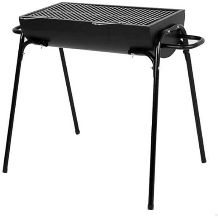 AKTIVE Bærbar kullgrill, 91 x 33 x 71 cm, matt svart, grillrist i rustfritt stål, stor overflate, metallstruktur, 4