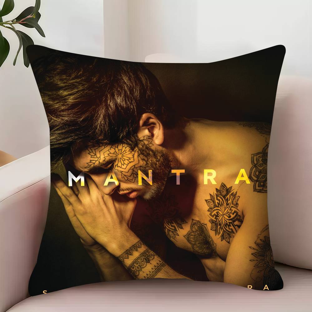 S-Sebastian Yatra Milagro Pillow Case Decor Protective Covers Comfortable soft for Sofa Living Room Home office 12x12Inch