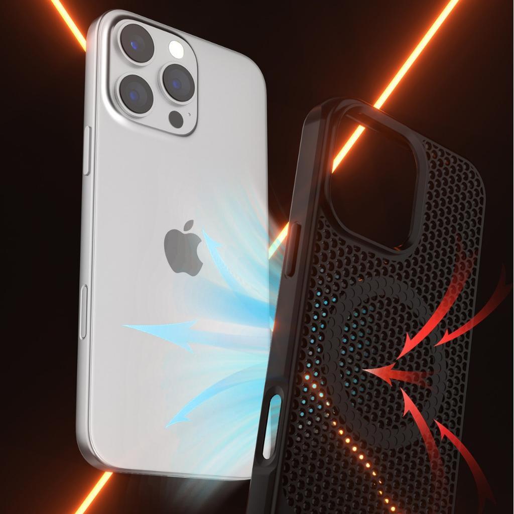 Applicable to Apple 16pro bracket mobile phone case honeycomb heat dissipation grid Huawei mate70pro magnetic mobile phone case