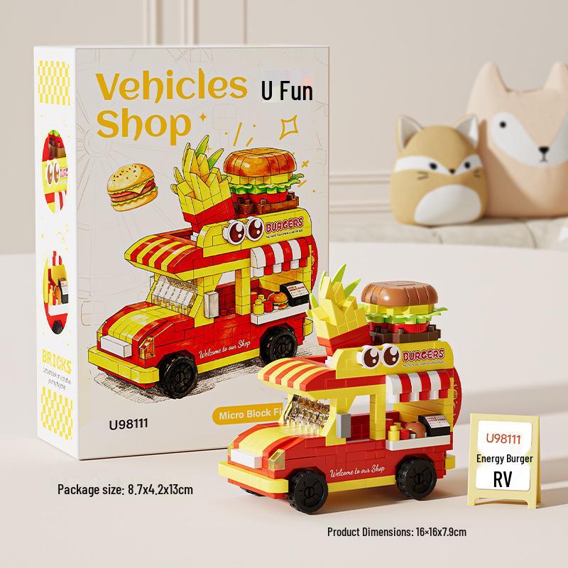 Dynamic Cityscape Building Block Toys - Coffee, Cola, and Convenience Store Models for Kids