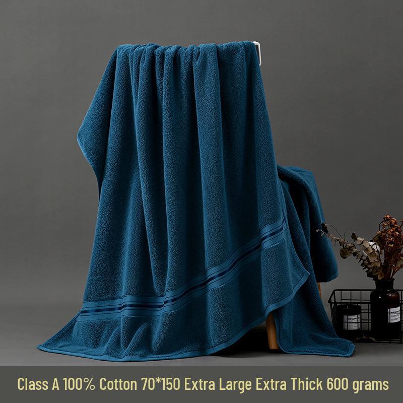 Premium Large Class A Pure Cotton Bath Towel 70x140cm, Thickened with Polyester-Cotton LOGO, Ideal for Beach or Gift, Supermarket Class B