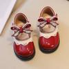 Spring Summer Girl's Shoes Beading Bow-tie Baby Girl Shoes Crystal Princess Dress Shoes Bordered Children Footwear F02262