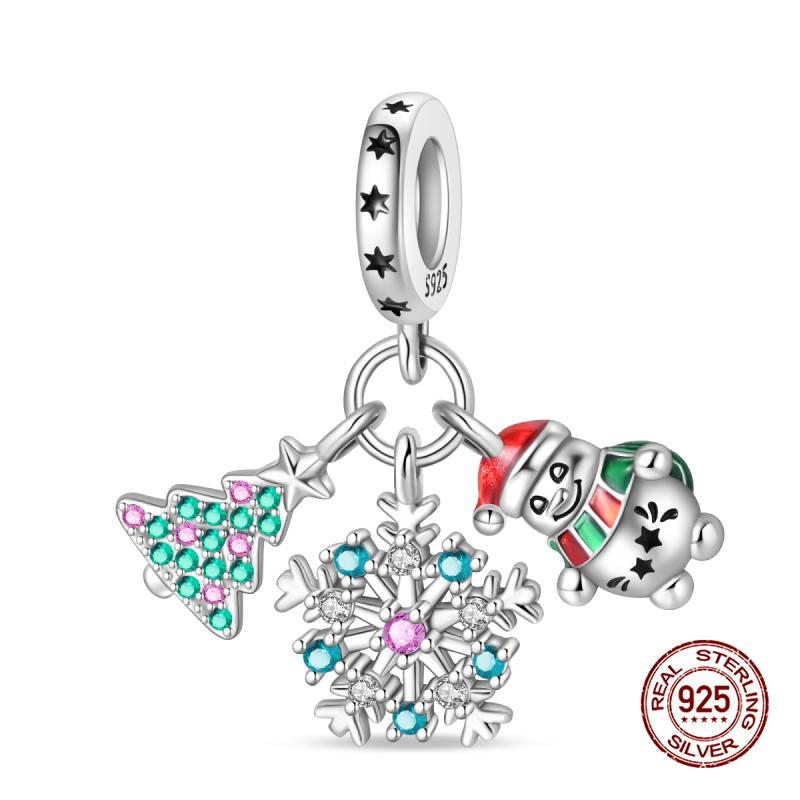 New In Fashion Copper Christmas Series Little Elk Charm Beads Fit 3Mm Original Bracelet Necklace For Women Diy Jewelry Gifts