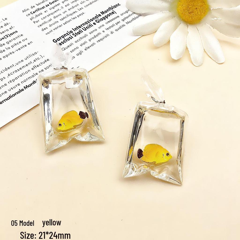 Tropical Fish Cartoon Keychain Necklace - DIY Water Bag Ocean Jewelry Accessory