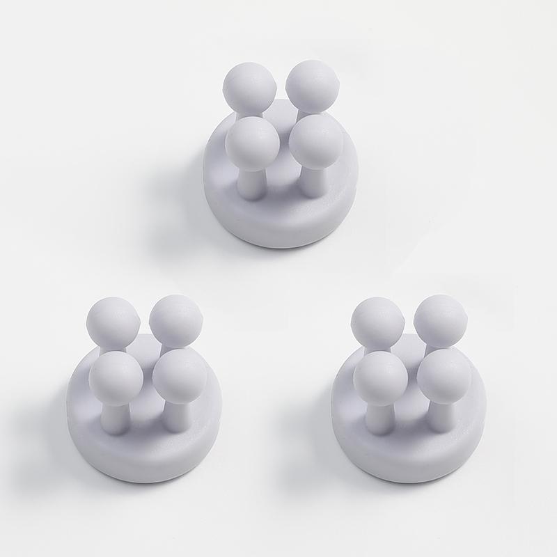 Storage Hook, Wall Mounted Shaver Holder, Toothbrush Holder, 6/1 Piece, Bathroom Non Flushing Silicone Hook, Shaver Holder