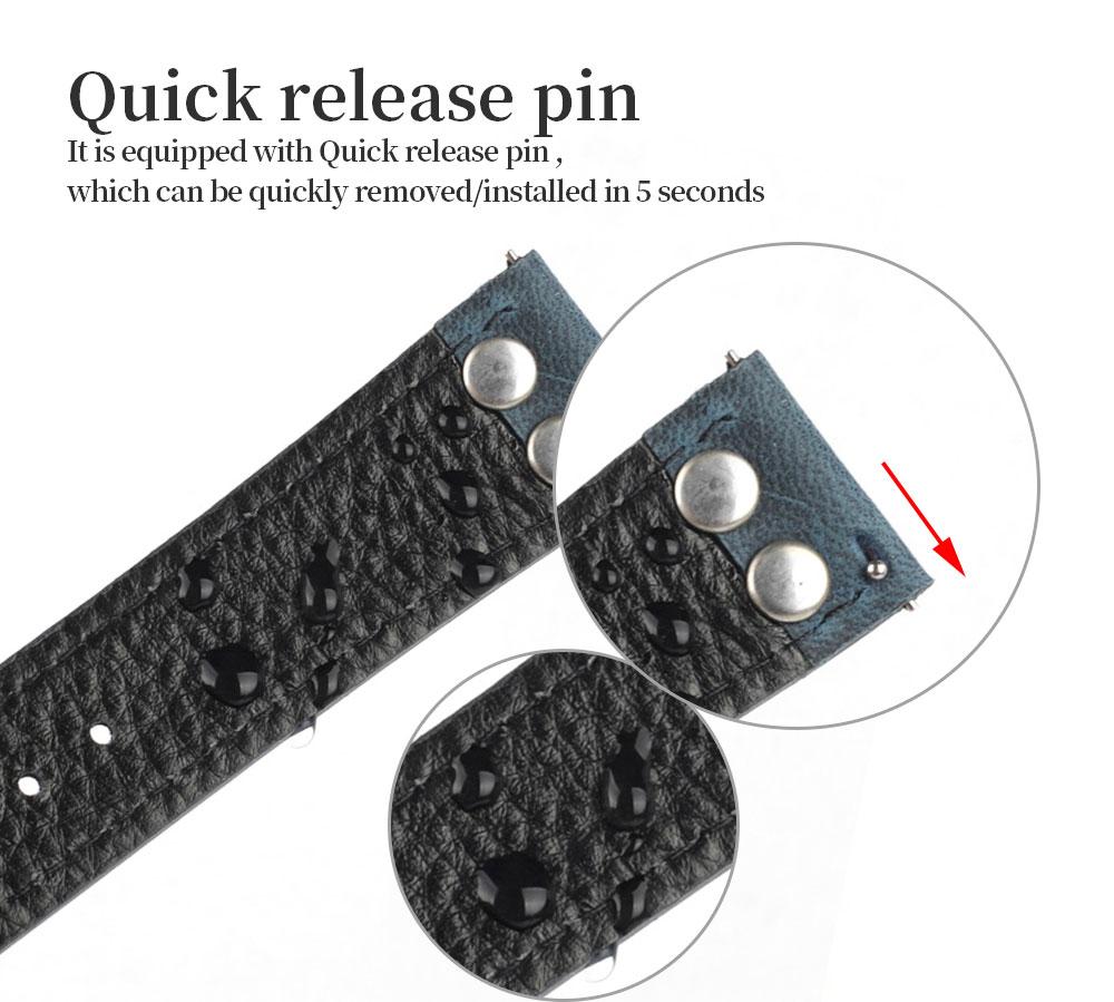Vintage Leather Rivets Watch Strap 18mm 20mm 22mm Coffee Brown Watchband Stainless Steel Buckle for Men Wrist Belts Bracelet