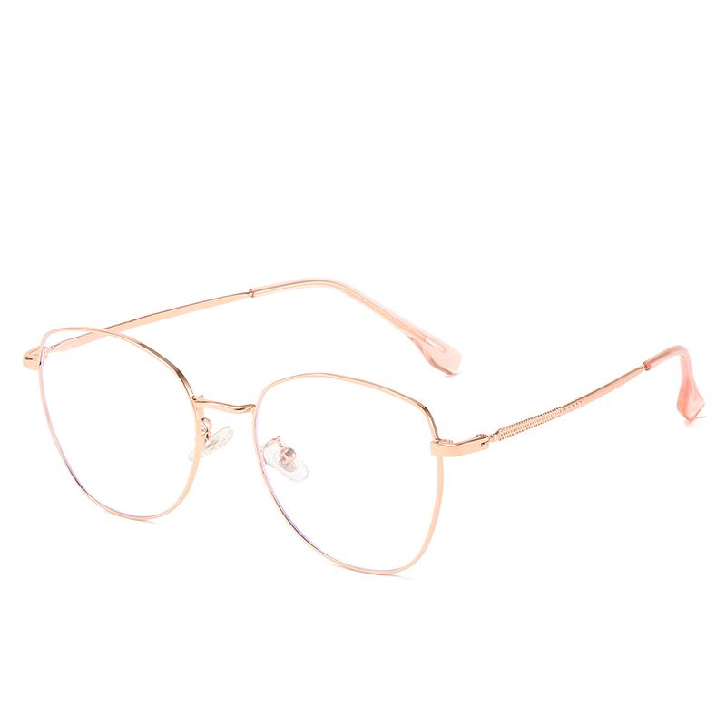 Metalowe Wielokątne Damskie Okulary Blokujące Niebieskie Światło na Krótkowzroczność Gotowe Okulary Korekcyjne z Nieregularną Ramką w Stylu Vintage 0 -0.5 -1.0 Do -6.0