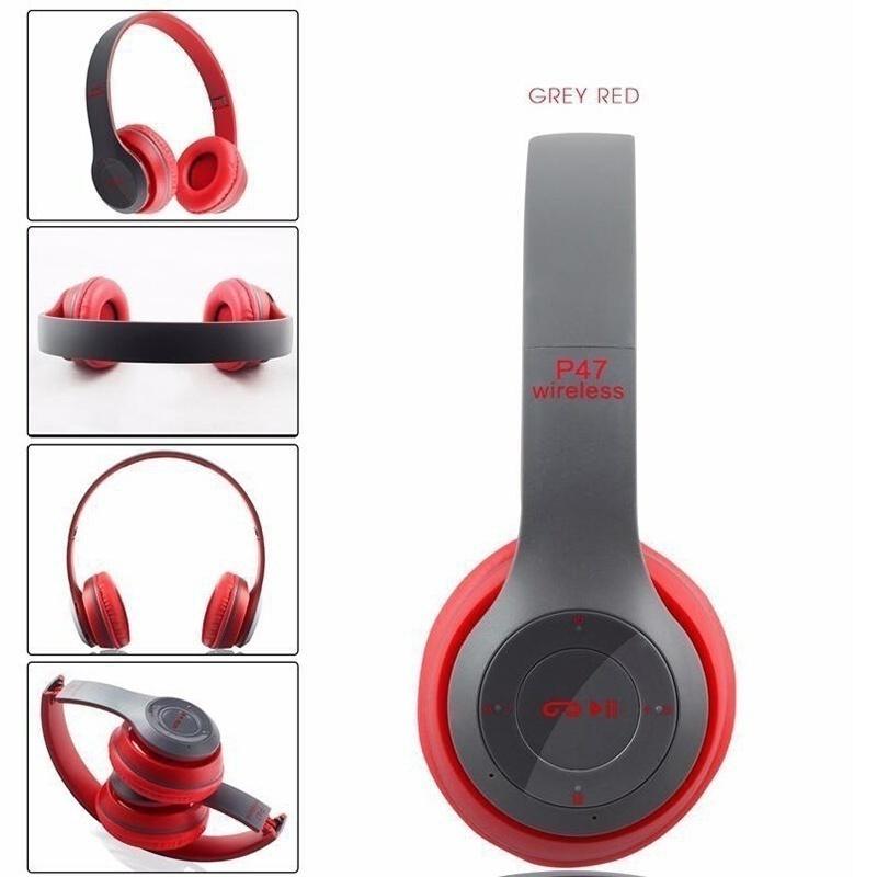 P47 Headband Foldable Stereo Bluetooth Headphones Wireless Headset Noise Cancelling Casque Audio Hand