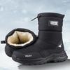 Men's Zipper Winter Fur One Padded Waterproof Fabric Comfortable Warm Anti-cold Lightweight Hiking Waterproof Anti-slip High Top Snow Boots