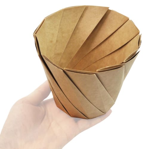 Artnap Disposable Origami Cups, Brown, 12.5 x 8.5 x 10cm, AMOK003, Pack of 20