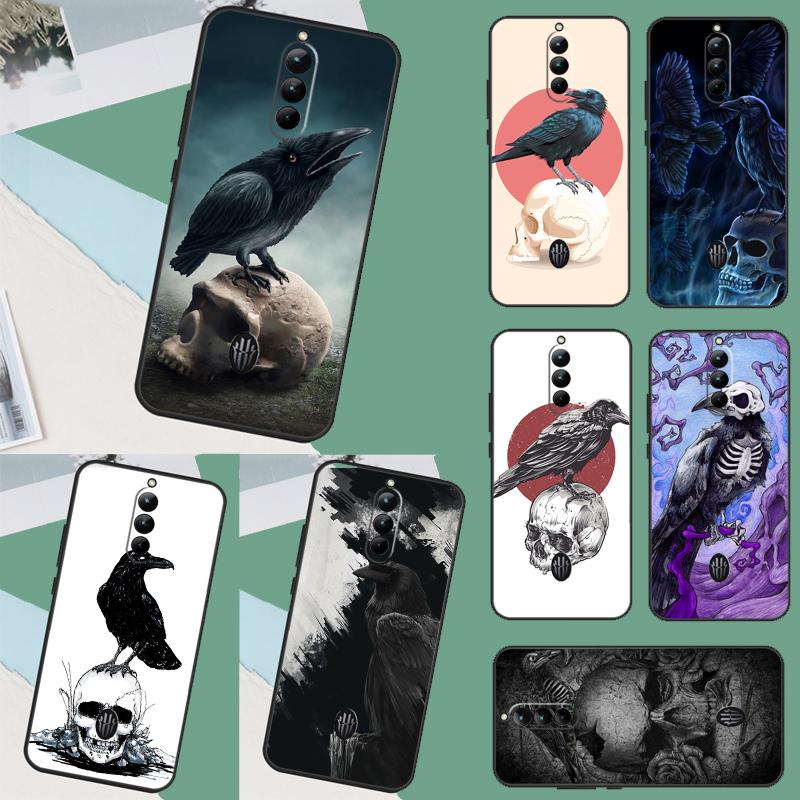 Crow Raven Dark Skull For Nubia Red Magic 10 9 8 Pro Plus 6 7 6S 7S Pro 5G 6R RedMagic 8S 9S Pro Plus Phone Case