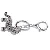 Breloc 3D Tigru Argintiu Aliaj de Zinc Stras Bijuterie Strălucitoare Accesoriu pentru Geantă Dama Pandantiv