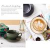 European Luxury Ceramic Coffee Cup and Saucer Retro Style Latte Espresso Mug Home Office Afternoon Tea Cup Set Gifts Coffe Cups
