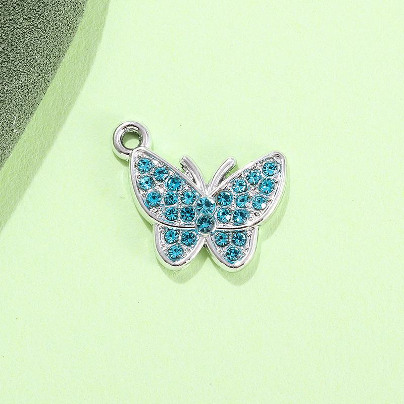 Breloque Pendentif Papillon Strass Coloré pour Bijoux, Charme pour Bracelets, Chevillères et Colliers DIY