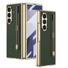 For Samsung for Galaxy ZFold7 Protective Business Case Colorful Electroplated PU Leather S Pen Slot Shockproof Mobile Phone