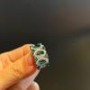 Emerald Ring European and American Style Wide Version Female Stylish Lace