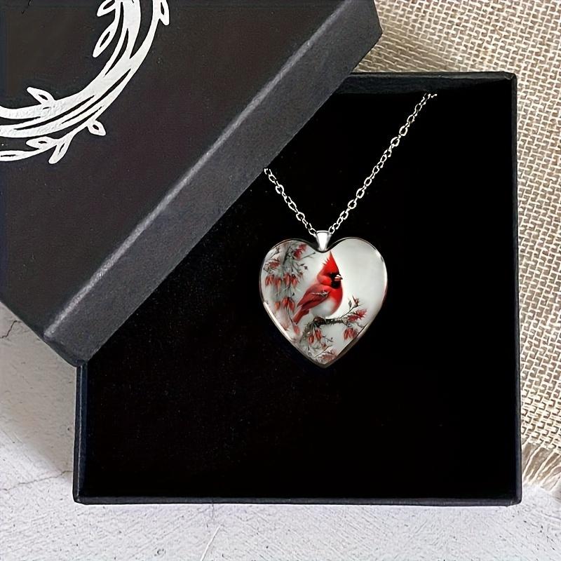 Elegant Love Bird Pendant Necklace - Y2K Inspired Red Bishop Bird Jewelry for Men & Women, Perfect Birthday or Anniversary Gift