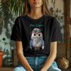 Watercolor Owl Sarcastic Tee - 'Hoo Cares', Funny Decorated Owl, Cute Animal Tee