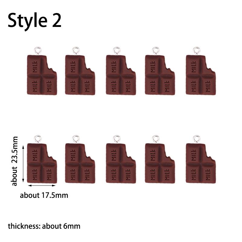 10pcs/lot 18*28mm Chocolate Milk Resin Charms Pendants for DIY Jewelry Making Accessories Handmade Earring Necklace Bracelet