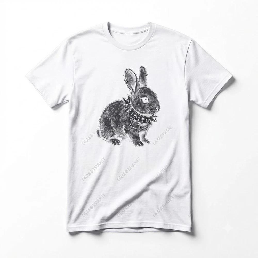 Punk Rabbit Punk Rock Emo Punk White TShirt S