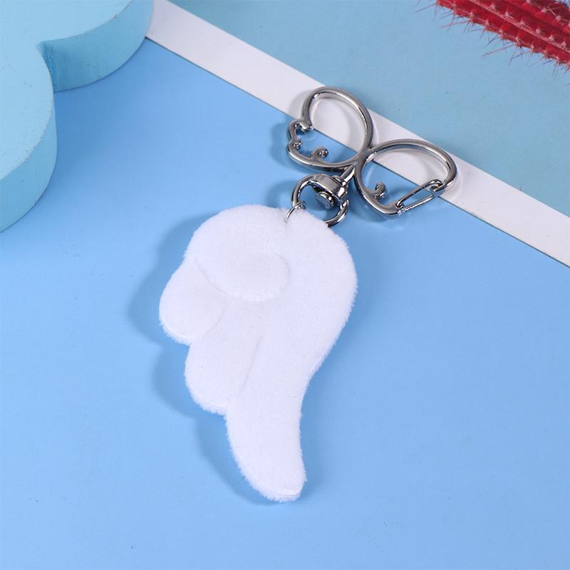 

Милый плюшевый брелок с крыльями ангела в стиле Y2K, простой брелок-подвеска в виде крыльев бабочки, шармы для сумки, подвеска для рюкзака, подарки для пары белый
