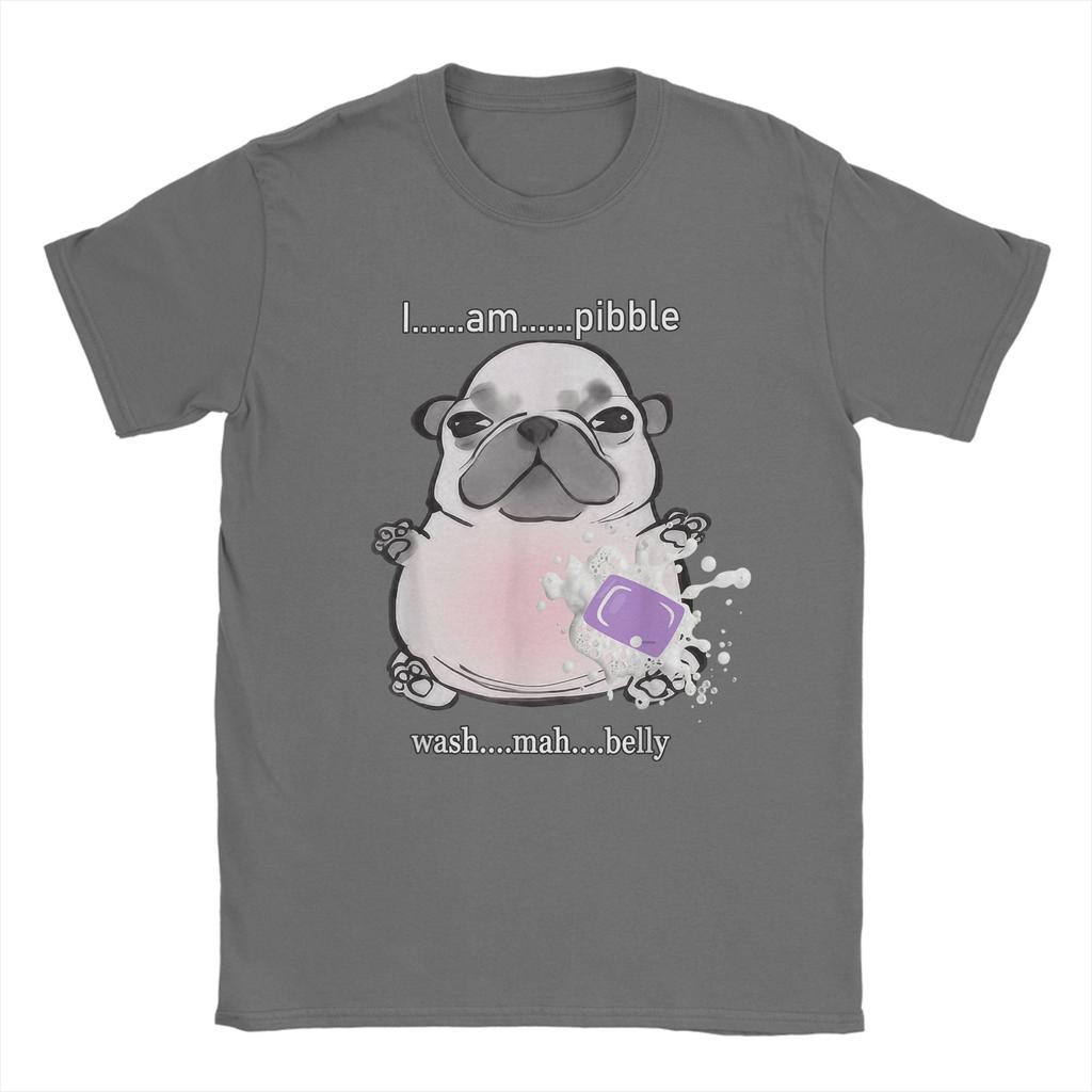 Men's I Am Pibble Wash My Belly Pibble Meme T Shirts Funny Dog Brainrot Cotton Clothes Funny Round Neck Tee Plus Size T-Shirts