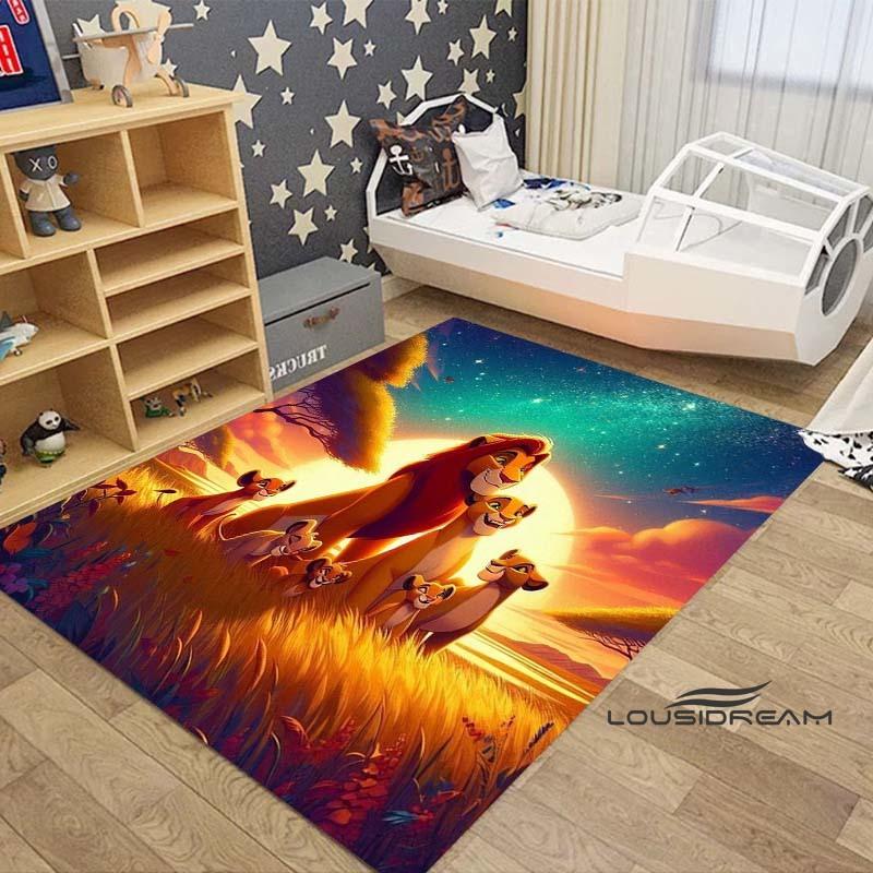 Customizable large Simba Lion King cartoon rug, suitable for living rooms, children's bedrooms, sofas, doormats, and is non-slip