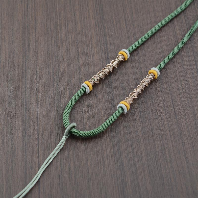 Hand-Woven High-Quality Twisted Pendant Necklace Rope with Peace & Fortune Knot