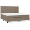 3141645 vidaXL Lit à sommier tapissier avec matelas Taupe 200x200 cm Tissu