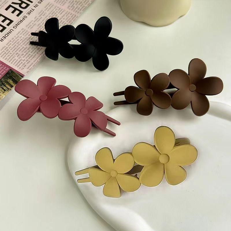 Elegant Matte Flower Updo Duckbill Hair Clip for Women