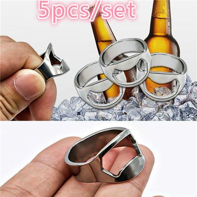 Prstový otvírák na láhve 1/2/3/4/5ks palcový kroužek z nerezové oceli tyčové pivo