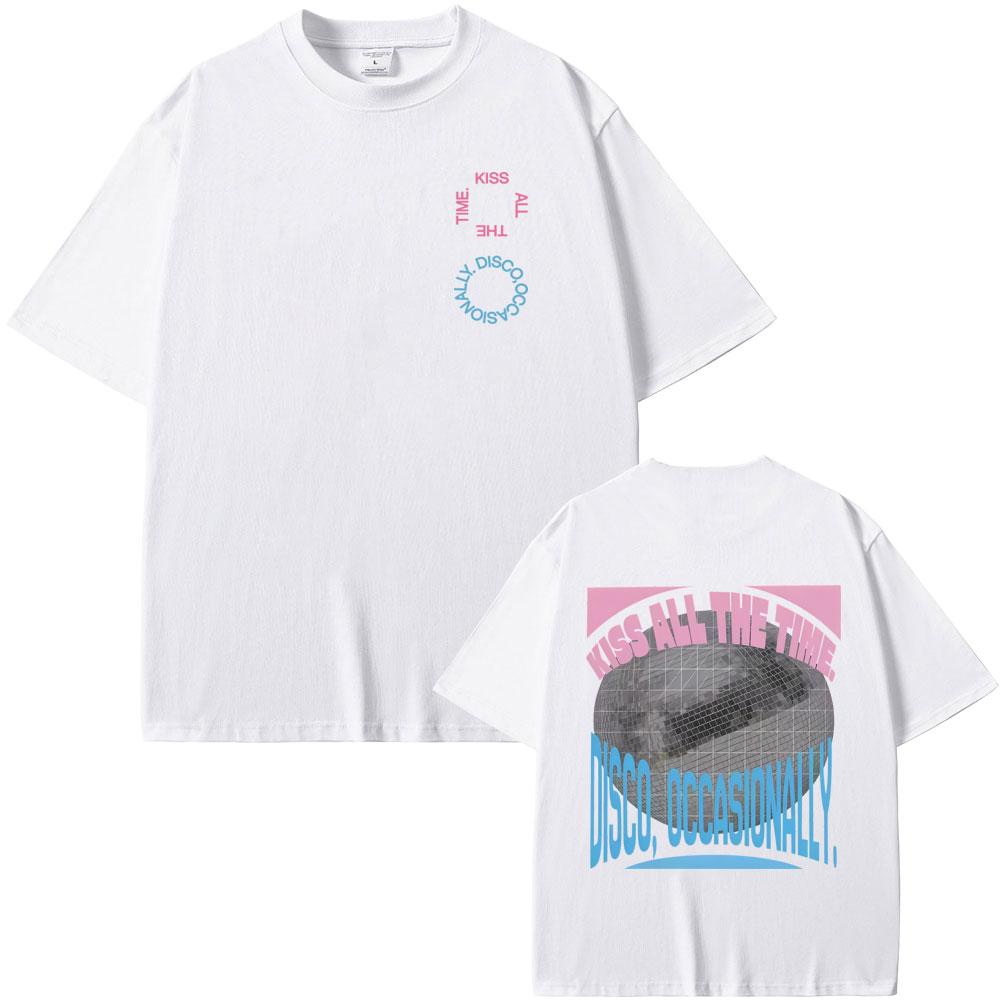 Kiss All The Time Disco Occasionally Album Graphic Tshirt Men Women Fashion Oversized T Shirt Male High Quality Cotton Tshirts