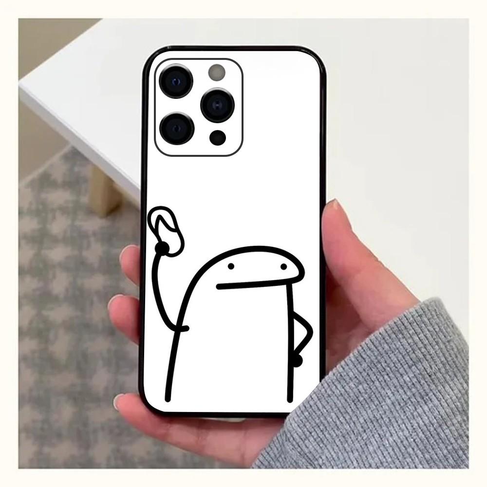 F-Flork Cute Funny Meme Phone Case For Apple iPhone 15,14,13,12,11,Pro,X,XS,Max,XR,Plus,Mini Soft Black Cover