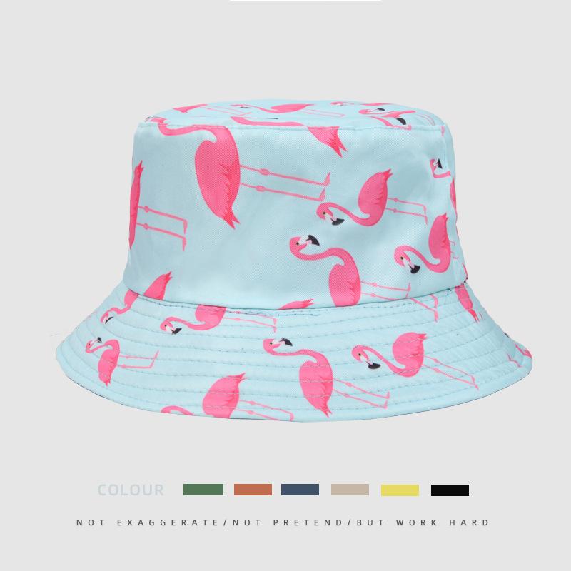 Hat Versatile Style Flamingo Print Womens Sunshade Fishermans Hatscaps