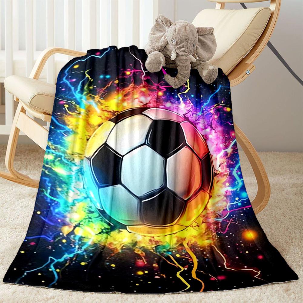 

1pc soccer ball blanket Comfortable Soft Lightweight All Season Multi Purpose Blanket Travel Camping Picnics Sofa Office Bed Living Room Gift Friends 80cmx120cm