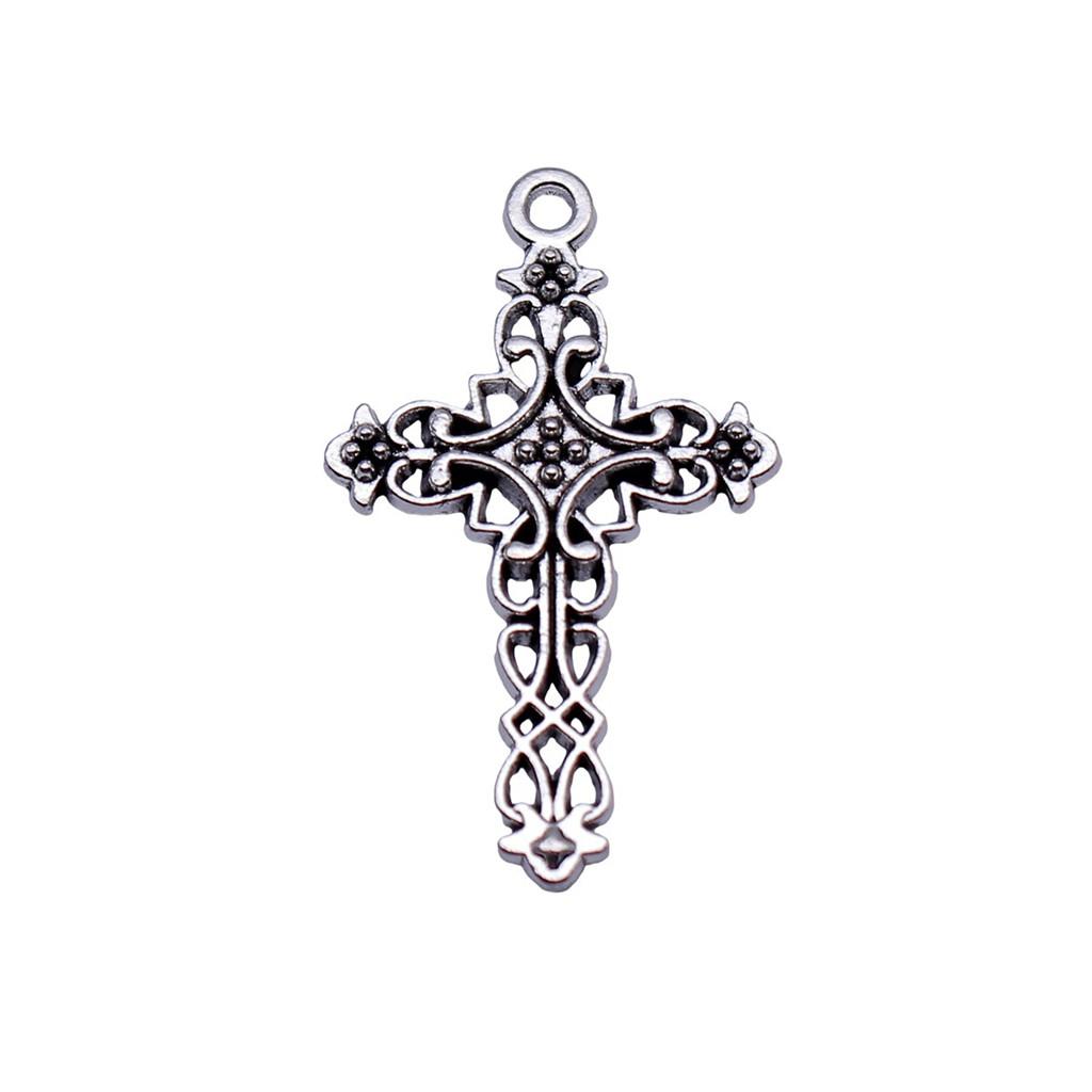 Vintage Cross Charms Multi Color Alloy Pendants For Religious Christian Jewelry