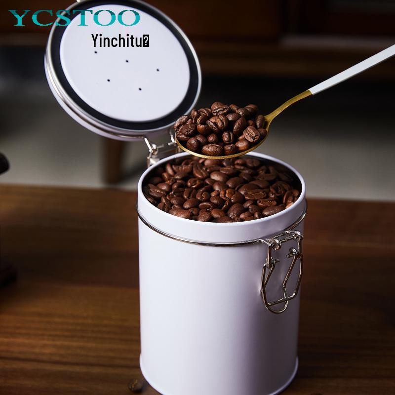 Tinplate Coffee Bean Sealing Can with Vent Valve - Iron Tea Storage & Fresh-keeping Container