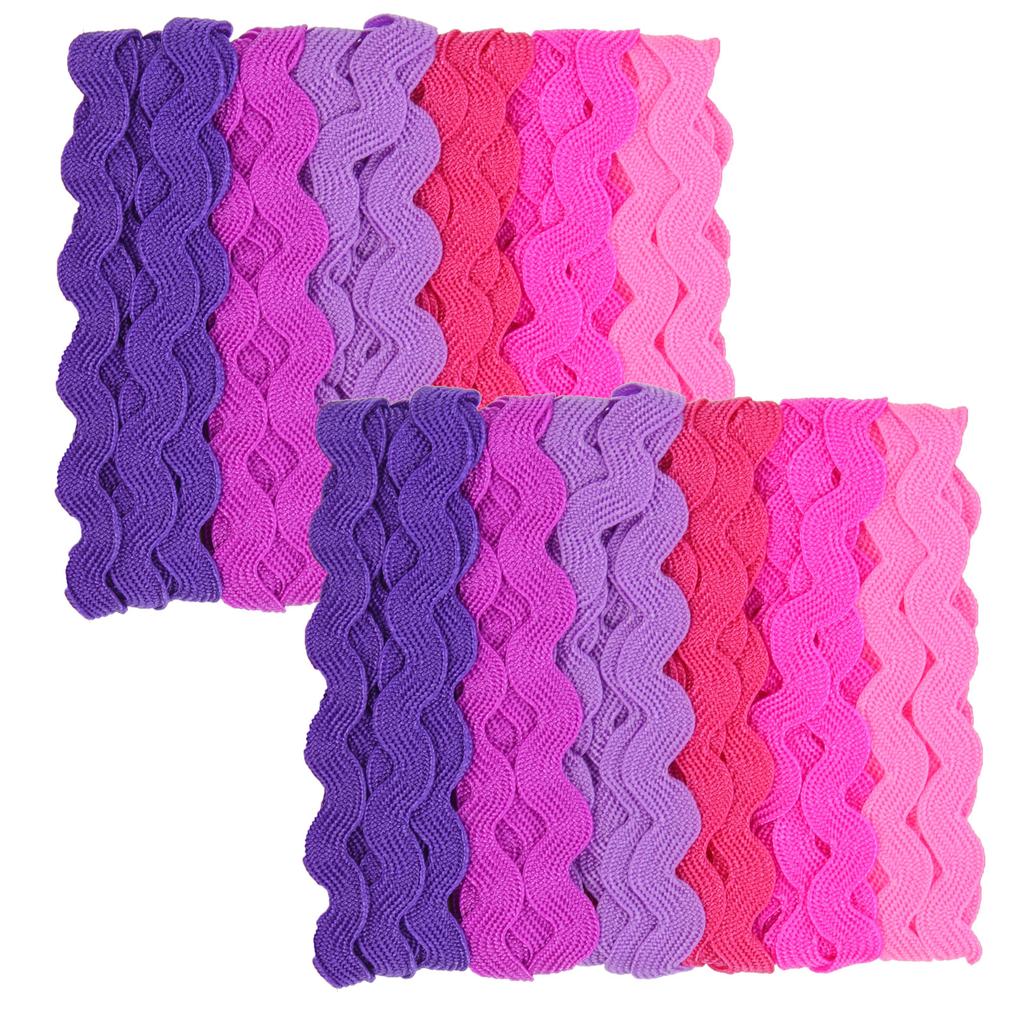 2 Stück Buntes Wellenbiegefransenband Verschleißfest Knitterfest DIY Nähbesatz für Kleidung Kleid Dekorativ