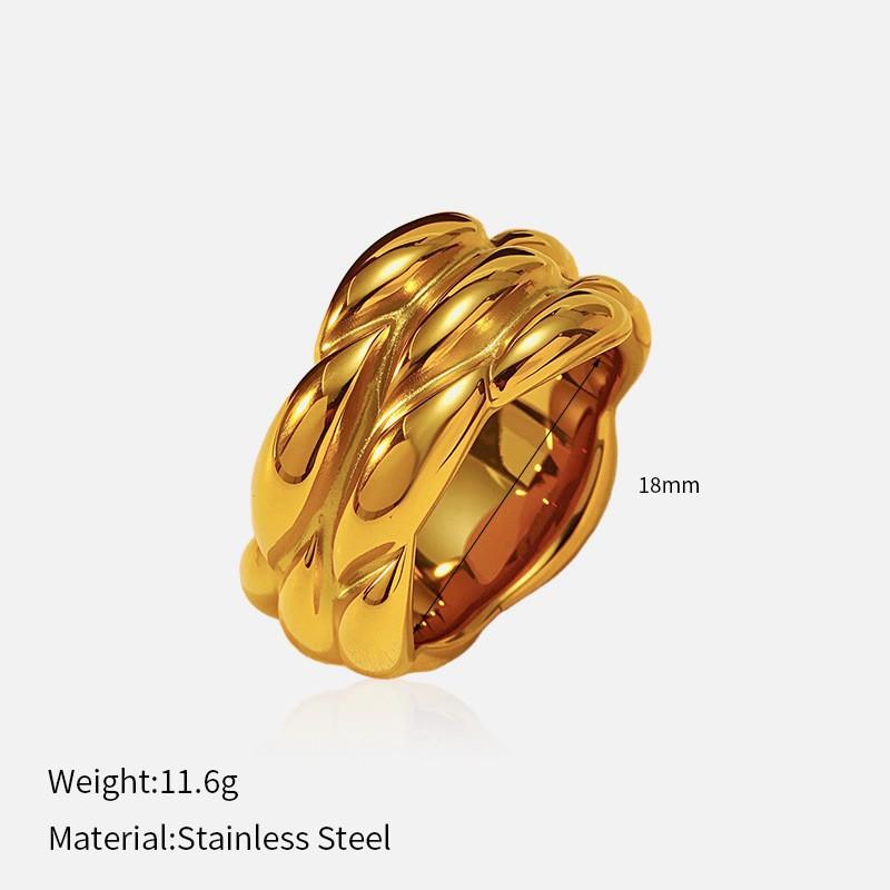 European and American retro niche ins stainless steel ring temperament light luxury embossing irregular closed titanium steel ring