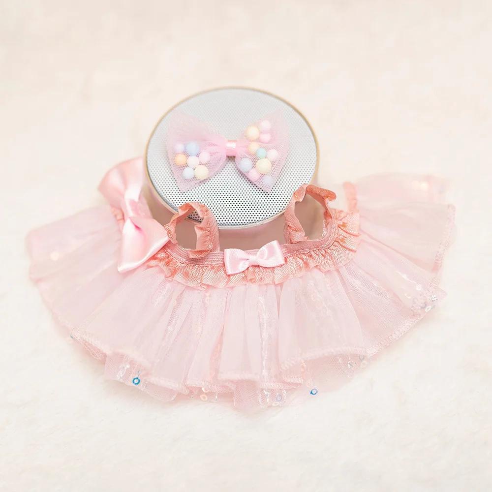 Bow Sequined Gauze Dress Clothing for 17cm Doll Outfit Accessories Kids Gift Dress Up Animal Accessories