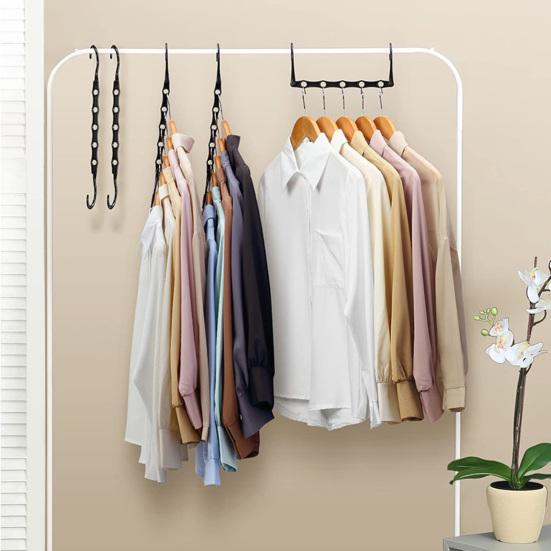 5 stk kleshenger Sterk lastbærende sammenleggbar anti-slipp Anti-skli multifunksjonell fem-hulls tilkoblingskrok Hjemmeforsyning