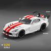 1:24 Viper Cobra Model Toy Sports Cars Alloy Diecast Sound Light Doors Opened Pull Back Exquisite Interior Collection Supercars